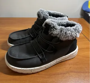 Hey Dude Eloise Fur Trim Insulated Lined Black Women's Boots Bootie US 7/38 thumbnail 1