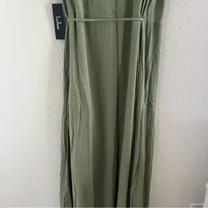 NWT Lulus Much Obliged Wrap Maxi Dress Green Style RD3537A Large thumbnail 11