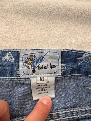 Vintage denim butterfly shorts size 18 32 Denim Floral Wrap Skort in Blue thumbnail 3