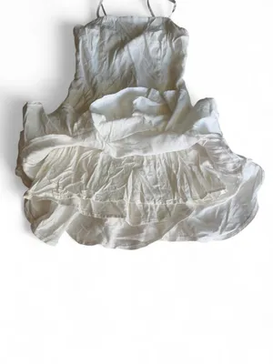 NWT Blue Rain White Ruffle Open Back Mini Dress Size Small thumbnail 6