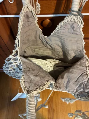 Monserat De Lucca Macrame Belen Tote Purse Handbag Cream Ivory Women’s NWT thumbnail 6