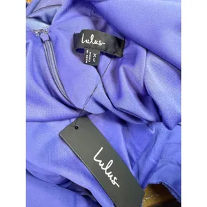 Lulus NWT Illustrious Elegance Periwinkle Satin‎ Long Sleeve Midi Dress Size XL thumbnail 6