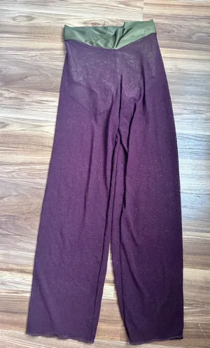 Chamy Purple Sheer Pants with Lining Green Yoga Waistband Vintage thumbnail 1