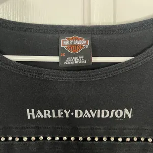Harley Davidson Biker Black Rhinestone Studded Long Sleeve Shirt Top Women's 2X thumbnail 4