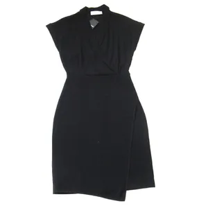 NWT MM. Lafleur Tory 3.0 in Black Crepe Collared V-neck Sheath Dress 6 thumbnail 2