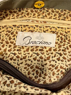 Braciano Olive and Dark Brown Shoulder Bag with Gold Hardware thumbnail 4