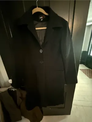 Studio Y Black Wool Trench Coat thumbnail 3