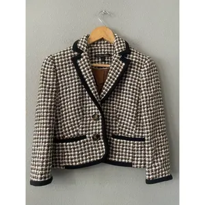 Brooks Brothers Checked Tweed Cropped Jacket thumbnail 6