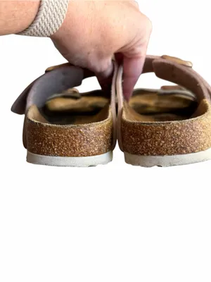 Birkenstock - Arizona Split White Rose Gold Birko-Flor Sandals Sz 39 thumbnail 5