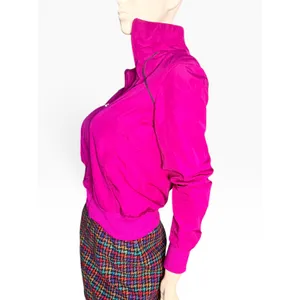 Vintage Nike Athletic Dept Magenta Pink Full Zip Windbreaker Jacket Womens S thumbnail 2