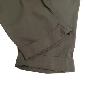 Halara High Waist Wide Leg Pants NWT Cropped Cuff Hem Black Women L Pockets Work thumbnail 7