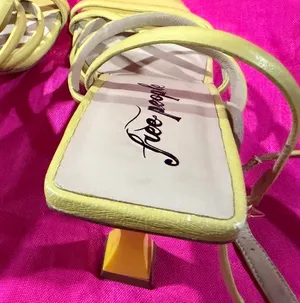 Free People Faye yellow strappy heels sandals 7.5 US 38 NWT thumbnail 6