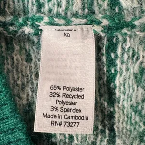 Croft & Barrow Small Sweater Fair Isle Crew Neck Long Sleeve Pullover Green New thumbnail 8