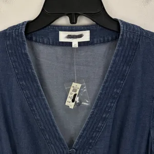 Madewell Denim Button Front Mini Dress Annandale Wash Blue Rigid US 10 NWT thumbnail 9