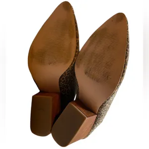 ABLE Tan/Black Leopard Print Heeled Pointed Toe Slip On Mules Shoes - Size 8.5 thumbnail 9