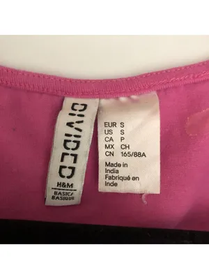 H&M Divided Pink Long Sleeve Crop Top Size S Cotton Blend thumbnail 3
