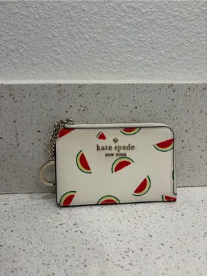 Kate Spade Staci Watermelon Party Medium L-zip Card Holder key ring NWOT thumbnail 7