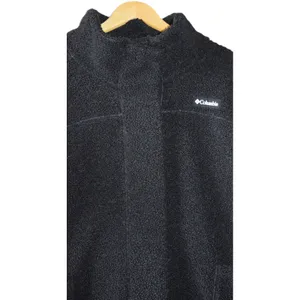 Columbia Sherpa Fleece Jacket Women 2X Black Excellent Mock Neck Snap Front thumbnail 2