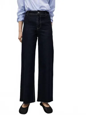 Mango Catherin Rinse-Wash Culotte Jeans NWT Open Blue Size 4 (EUR 36) thumbnail 7