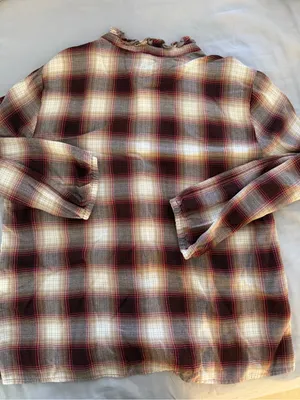 TOMMY HILFIGER Checked Shirt with Ruffled Neckline in S thumbnail 2