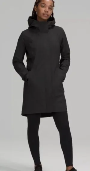 lululemon athletica Black Hooded Trench Coat thumbnail 1