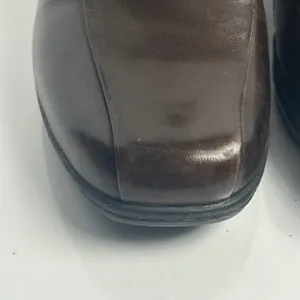 Clarks Womens Dark Brown Leather Square Toe Block Heel Ankle Booties‎ 9M thumbnail 6