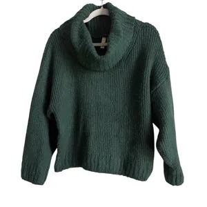 Anthropologie Pilcro Chunky Green Cowl Neck Sweater Oversized Slouchy Cozy Small thumbnail 1