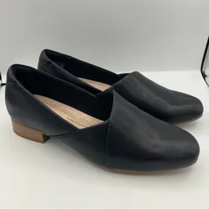 Clarks wide Juliet Palm black grain leather loafers women’s Size 7 1/2 thumbnail 8