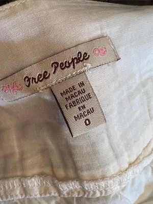 Free People Boho‎ White Cotton Blend Mermaid Maxi Skirt with Ruffle Hem thumbnail 5