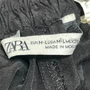 Zara Women's Black High Rise Parachute Baggy Cargo Jogger Trousers Pants Size M thumbnail 4