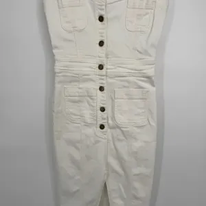 Ramy Brook Denim‎ Midi Dress 25/0 Ivory Button Front Sleeveless Utility Bodycon thumbnail 6