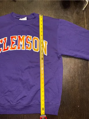 Vintage Champion Clemson Tigers Purple Sweatshirt Orange & White Logo thumbnail 5