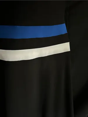 Ralph Lauren Women's Black A-Line Dress Blue & White Stripes SZ 10 thumbnail 7