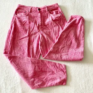 ASOS‎ Pink Corduroy High Waisted Pants Womens Size 30 Y2K Retro Cotton Trousers thumbnail 1