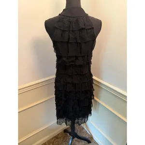 Y2K Esprit 100% Silk Halter Tank Top Dress Tiered Minimalist Capsule thumbnail 6