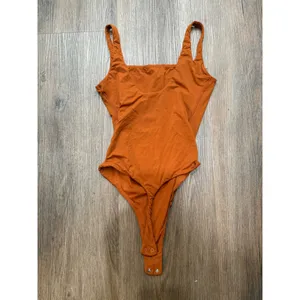 HeyNuts Women Burnt Orange Square Neck Thong‎ Bodysuit HN114 Small thumbnail 3