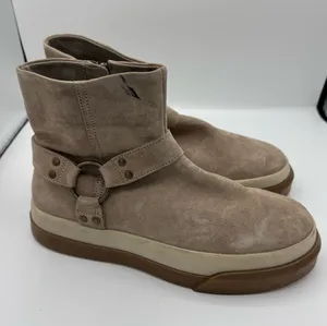 Free People Bodhi Harness Sneaker Bootie Moon Rock Suede Size 9.5 fall autumn thumbnail 1