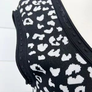 Rebecca Taylor Womens Knit Dress Large Leopard Animal Print Mob Wife Bold‎ Glam thumbnail 4