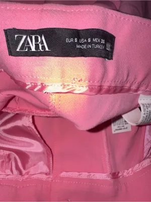 ZARA Bright Pink High Waisted Trousers Pants Size Small thumbnail 4