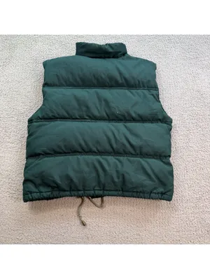 Vintage Brandon Thomas Green Down Feather Puffer Vest Small Brass Zip Outdoor thumbnail 2