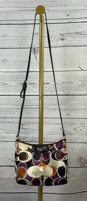 Coach Ashley Scarf Print Swingpack Crossbody Purse Signature C Satin Handbag thumbnail 1