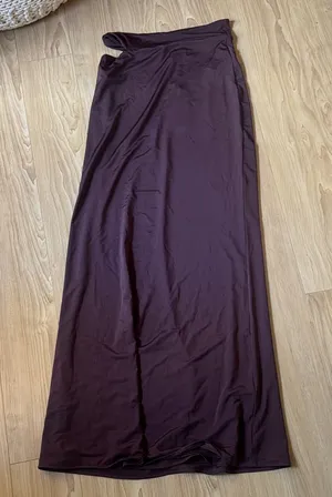 Meshki Haven Slinky Twist Brown midi Skirt thumbnail 1