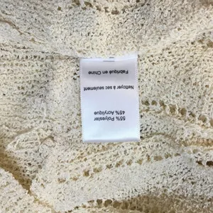 New ASTR Faux Wrap Pointelle Knit Long Sleeve Sweater Top Pullover Cream L thumbnail 12