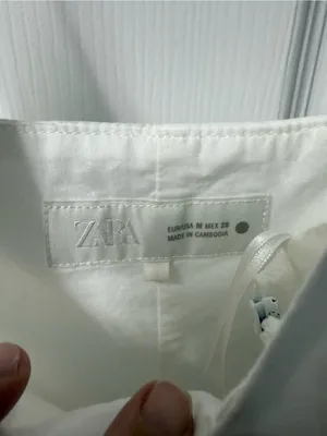 Zara White Spaghetti Strap Mini Dress thumbnail 2