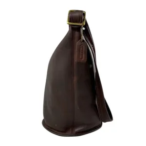 VINTAGE COACH Mahogany Leather Duffle Sac XL Crossbody Bucket Bag USA 9085 COA thumbnail 3