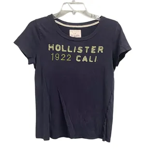 Y2K Hollister Baby Tee Logo Patch Size Large Blue Green Casual thumbnail 1