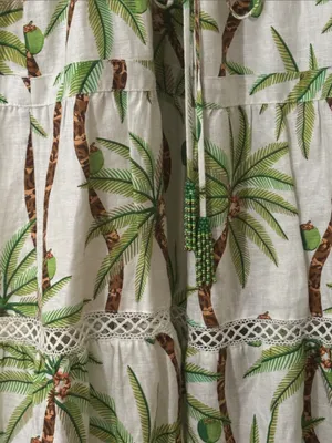 Farm Rio Bohemian Palm Tree Print Cotton Maxi Long Sleeve Dress Size Small thumbnail 7