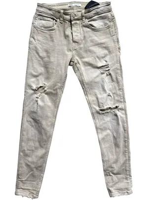 Womens Zara Khaki Rinse High Waisted Skinny Leg Jeans - Sz 30 thumbnail 1