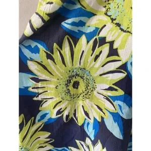 Aerie Gauzy Cotton Floral Tassel Swim Cover‎ Dress Size S Blue Green Boho Beach thumbnail 7