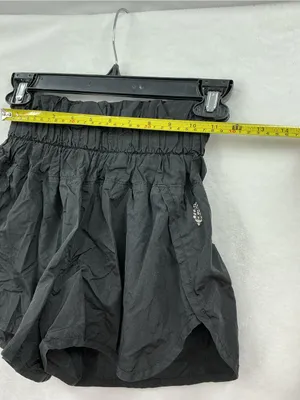 Free People Black High-Rise Ribbed Waist Athletic Shorts 1186 thumbnail 3